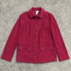 JM Collection Deep Magenta Suede Jacket Womens 6